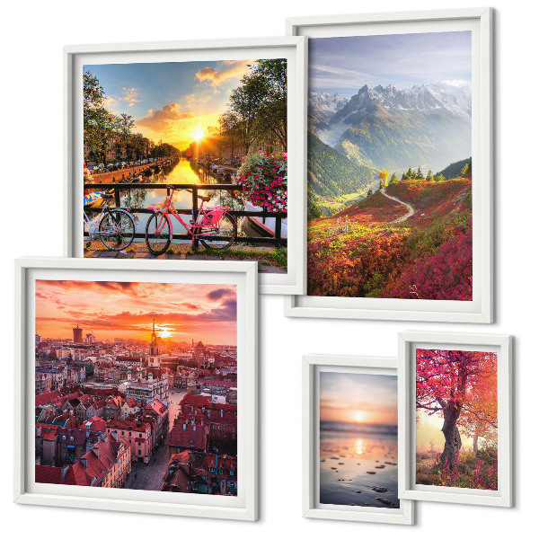 Bildergalerie-set für die wand Berglandschaft mit Blick auf die städtische Natur
