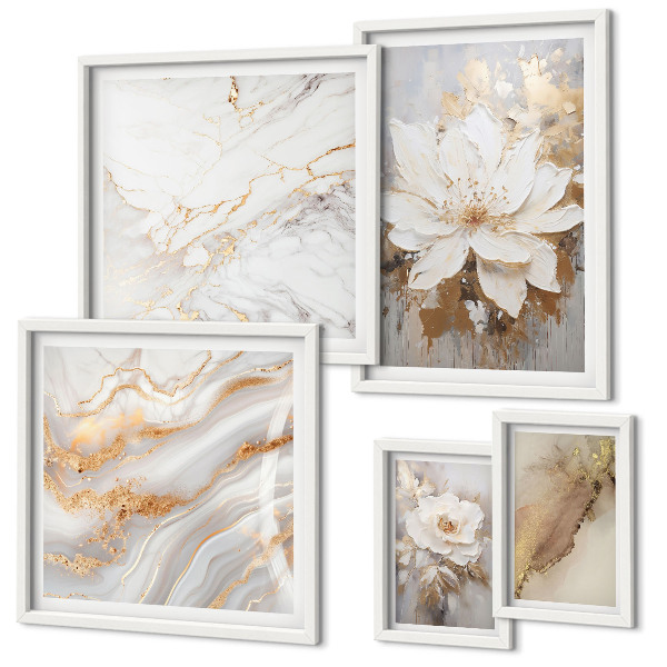 Modernes wandbilder-set Elegante Blumenarrangements