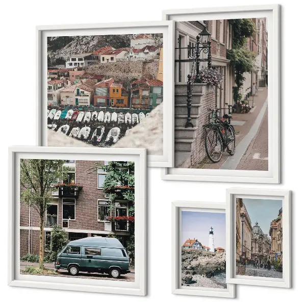 Bildergalerie-Set für die Wand Motiv Charmante Fahrradstraßen