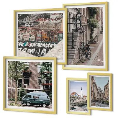 Bildergalerie-Set für die Wand Motiv Charmante Fahrradstraßen