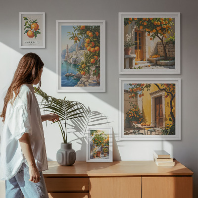 Modernes wandbilder-set Atmosphärische Fruchtansichten