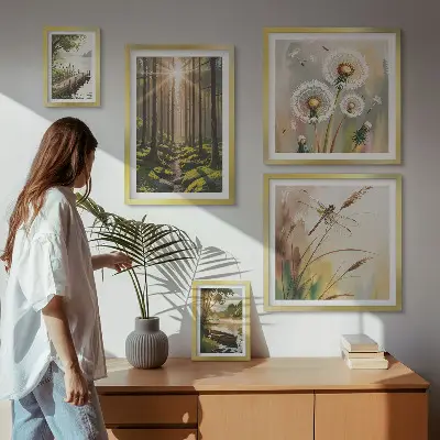 Bildergalerie-Set für die Wand mit Motiven von Waldlandschaften und Natur für eine ruhige Atmosphäre