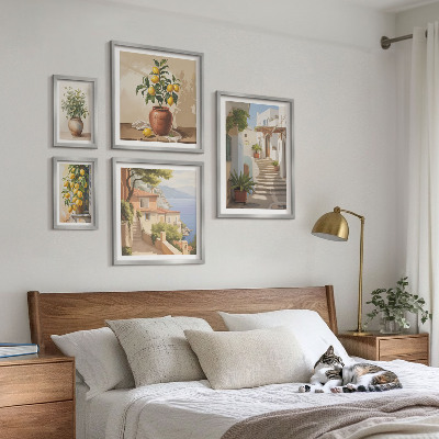 Modernes wandbilder-set Stilvolle Straßenpflanzen für den Innenbereich