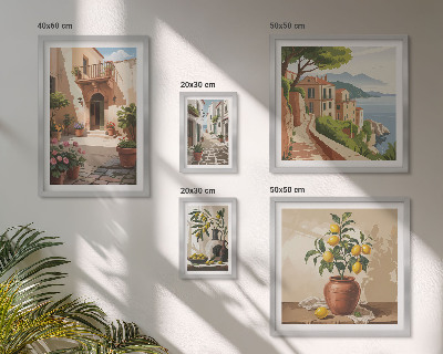 Bildergalerie-set für die wand Straßenblumen im mediterranen Stil