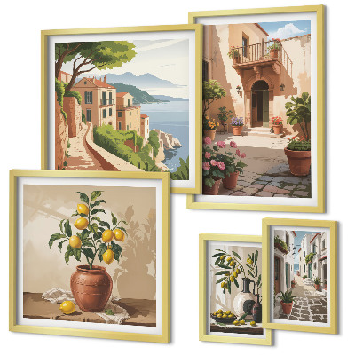 Bildergalerie-set für die wand Straßenblumen im mediterranen Stil
