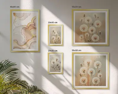 Bilderset fürs Sofa mit floralen Motiven von zarter Natur