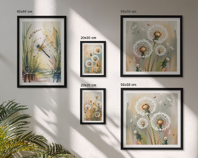 Modernes wandbilder-set Libellen mit Blumenmotiven im Naturstil