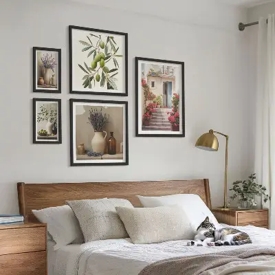 Bilderset fürs Sofa mit floralen Motiven von Blumen und Früchten