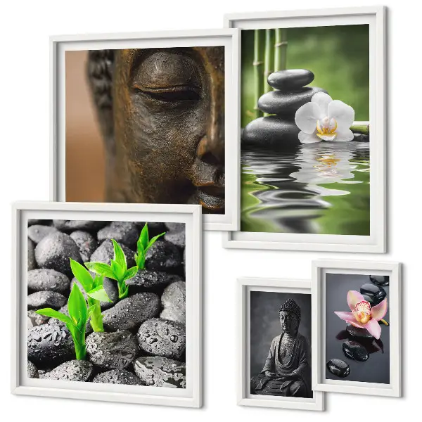 Bildergalerie-Set für die Wand mit entspannender Zen-Atmosphäre