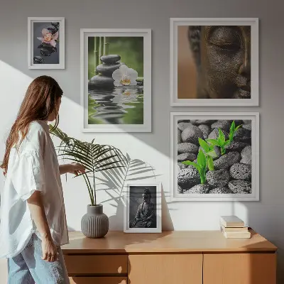 Bildergalerie-Set für die Wand mit entspannender Zen-Atmosphäre