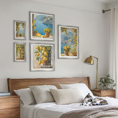 Modernes wandbilder-set Zitronenakzente Provence Meer