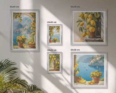 Modernes wandbilder-set Zitronenakzente Provence Meer