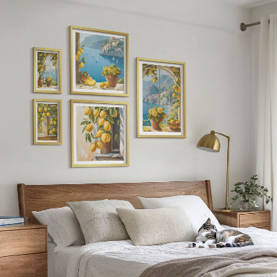 Modernes wandbilder-set Zitronenakzente Provence Meer