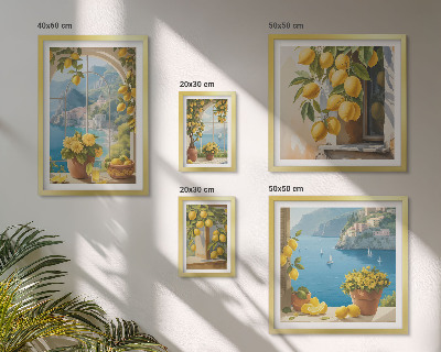 Modernes wandbilder-set Zitronenakzente Provence Meer
