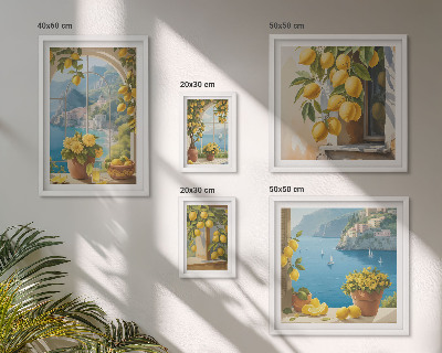 Modernes wandbilder-set Zitronenakzente Provence Meer