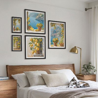 Modernes wandbilder-set Zitronenakzente Provence Meer