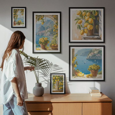 Modernes wandbilder-set Zitronenakzente Provence Meer