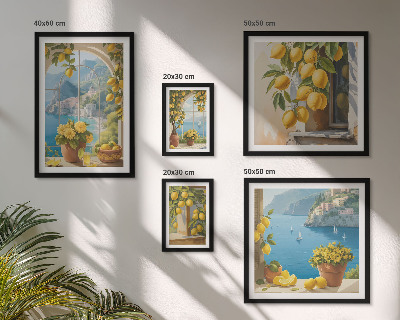 Modernes wandbilder-set Zitronenakzente Provence Meer