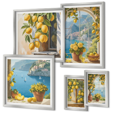 Modernes wandbilder-set Zitronenakzente Provence Meer