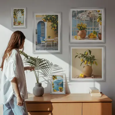 Bilderset Zitronensonne Inspirationen für das Sofa