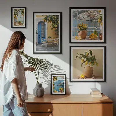 Bilderset Zitronensonne Inspirationen für das Sofa