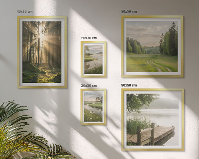 Modernes wandbilder-set Waldlandschaften Sonne Wasser