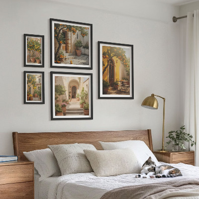 Bilderset fürs sofa Charmante orangefarbene Straßen