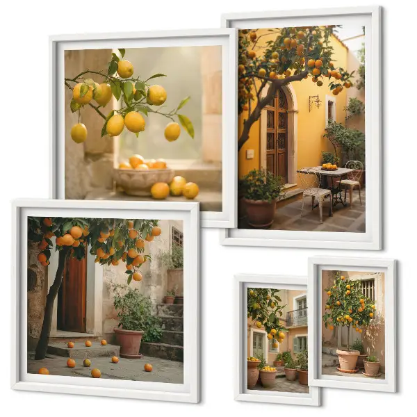 Wandbilder-Set Zitrusfrüchte im Garten Bildergalerie für die Wand