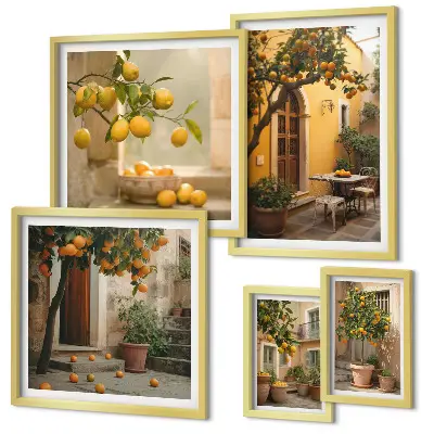 Wandbilder-Set Zitrusfrüchte im Garten Bildergalerie für die Wand