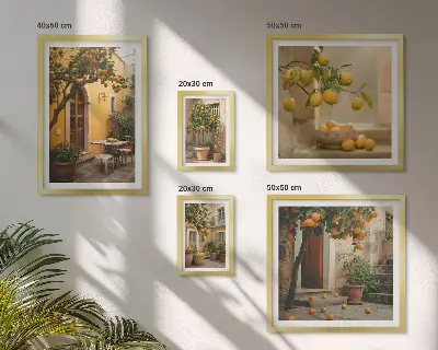 Wandbilder-Set Zitrusfrüchte im Garten Bildergalerie für die Wand