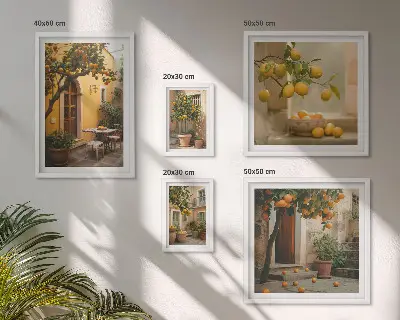Wandbilder-Set Zitrusfrüchte im Garten Bildergalerie für die Wand