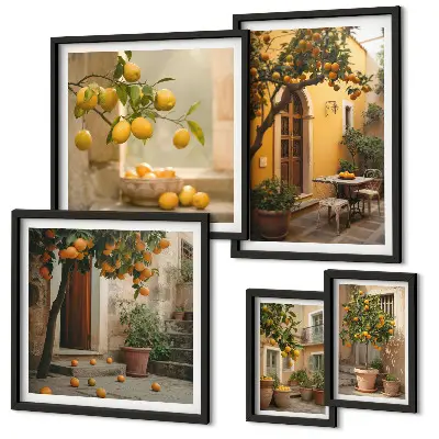 Wandbilder-Set Zitrusfrüchte im Garten Bildergalerie für die Wand