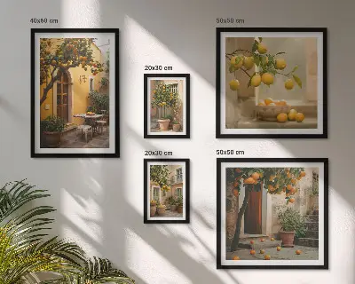 Wandbilder-Set Zitrusfrüchte im Garten Bildergalerie für die Wand