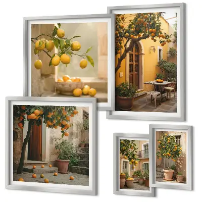 Wandbilder-Set Zitrusfrüchte im Garten Bildergalerie für die Wand
