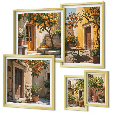 Bildergalerie-Set für die Wand mit Zitrusfrüchten in Gärten
