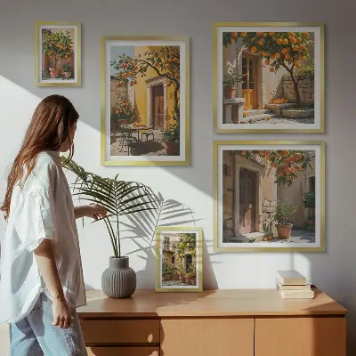 Bildergalerie-Set für die Wand mit Zitrusfrüchten in Gärten