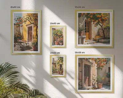 Bildergalerie-Set für die Wand mit Zitrusfrüchten in Gärten