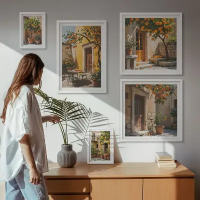 Bildergalerie-Set für die Wand mit Zitrusfrüchten in Gärten