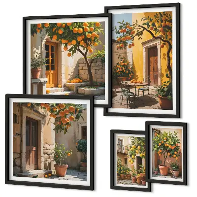 Bildergalerie-Set für die Wand mit Zitrusfrüchten in Gärten