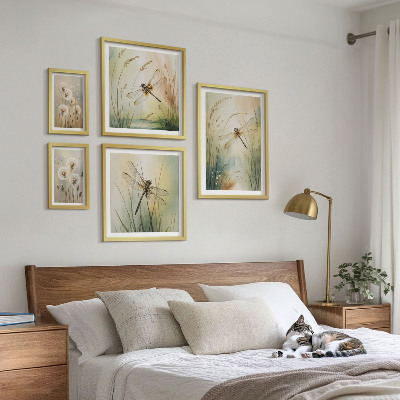 Modernes wandbilder-set Boho-Naturmotive mit Libellen