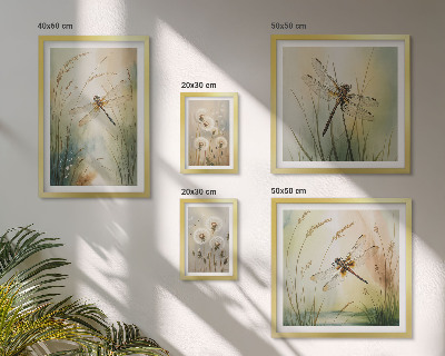 Modernes wandbilder-set Boho-Naturmotive mit Libellen