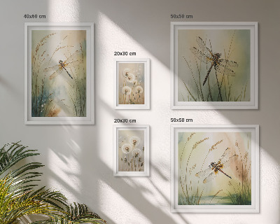 Modernes wandbilder-set Boho-Naturmotive mit Libellen
