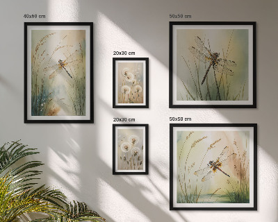 Modernes wandbilder-set Boho-Naturmotive mit Libellen