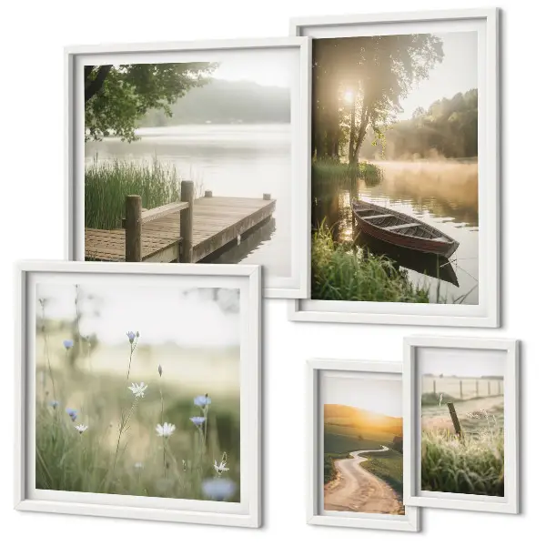 Bildergalerie-Set für die Wand mit ruhigen Landschaften in grünem Wasser