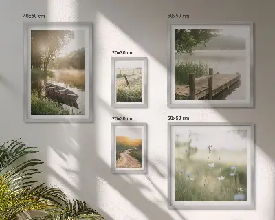 Bildergalerie-Set für die Wand mit ruhigen Landschaften in grünem Wasser