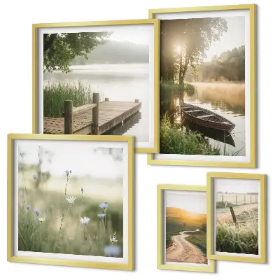 Bildergalerie-Set für die Wand mit ruhigen Landschaften in grünem Wasser