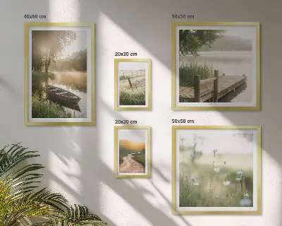 Bildergalerie-Set für die Wand mit ruhigen Landschaften in grünem Wasser