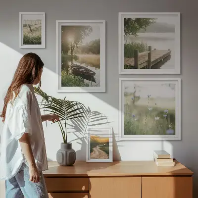 Bildergalerie-Set für die Wand mit ruhigen Landschaften in grünem Wasser