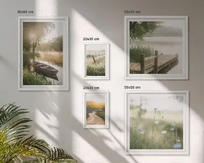 Bildergalerie-Set für die Wand mit ruhigen Landschaften in grünem Wasser