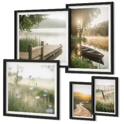 Bildergalerie-Set für die Wand mit ruhigen Landschaften in grünem Wasser